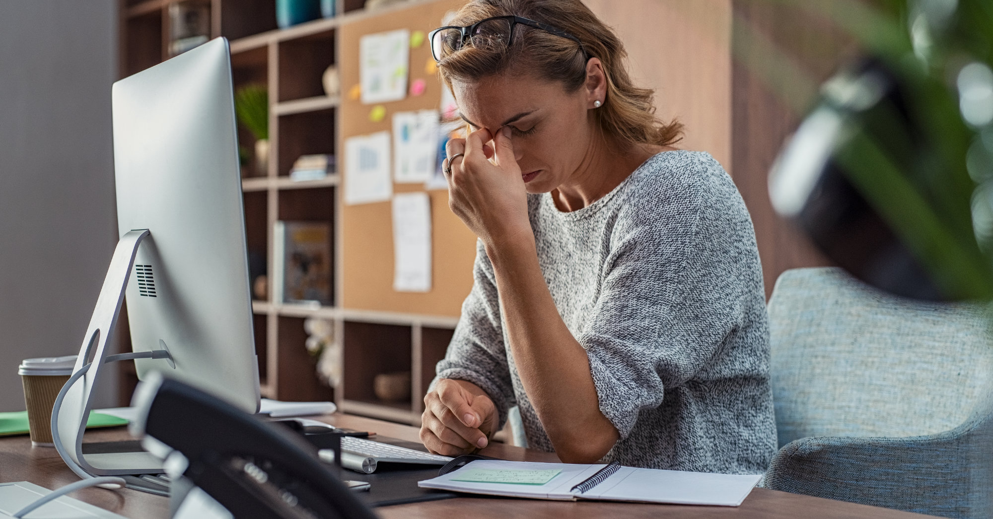 Stressed office worker