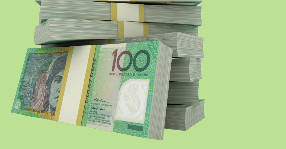 Company money. Australian $100 notes